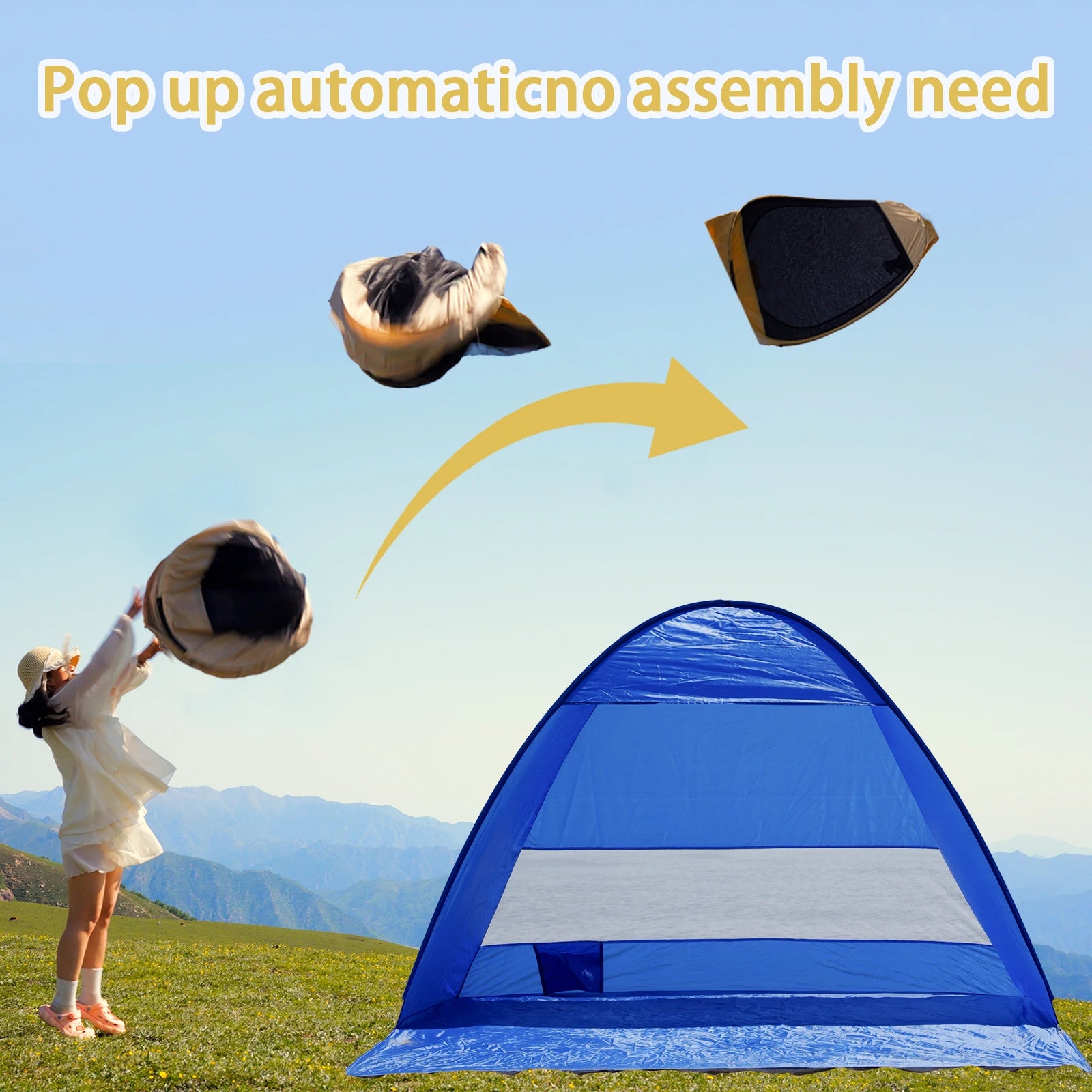 Pop-Up Beach Tent with Carry Bag – Compact Foldable Sun Shelter