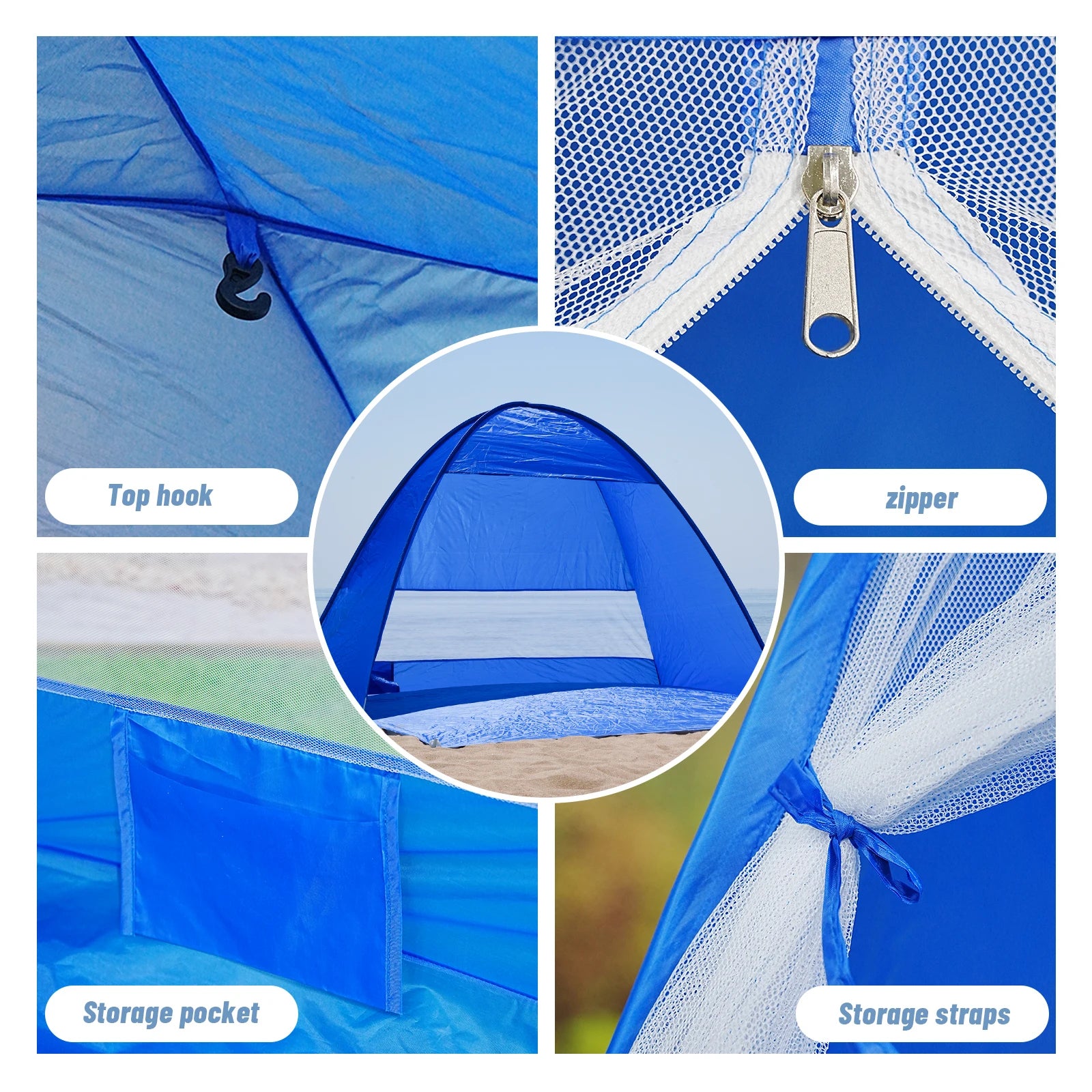 Pop-Up Beach Tent with Carry Bag – Compact Foldable Sun Shelter