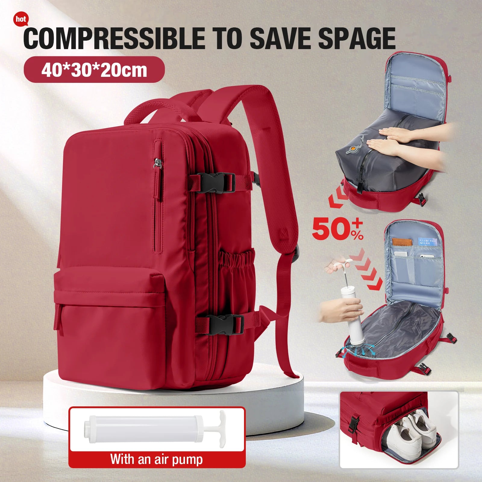 Vacuum Compression Travel Backpack
