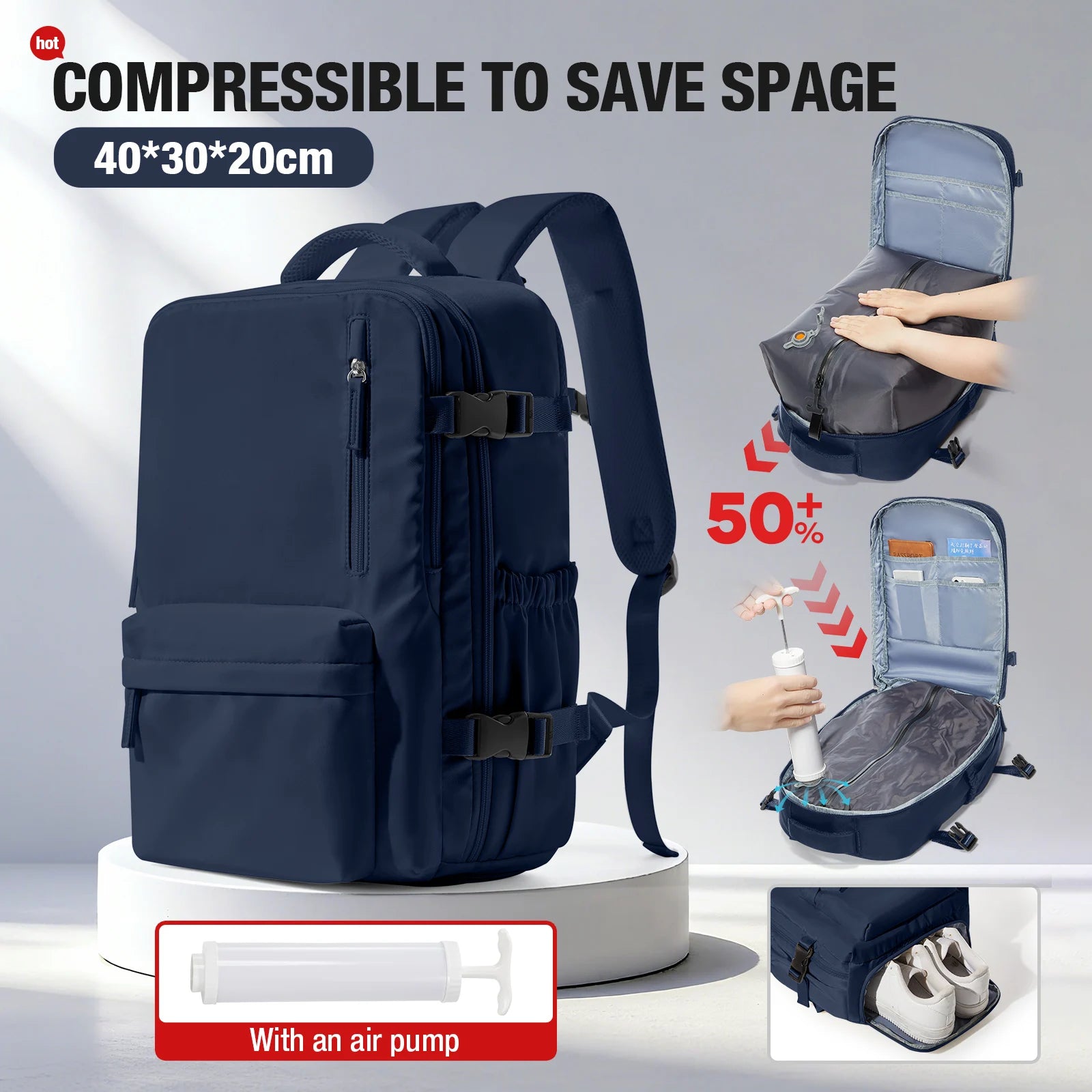 Vacuum Compression Travel Backpack