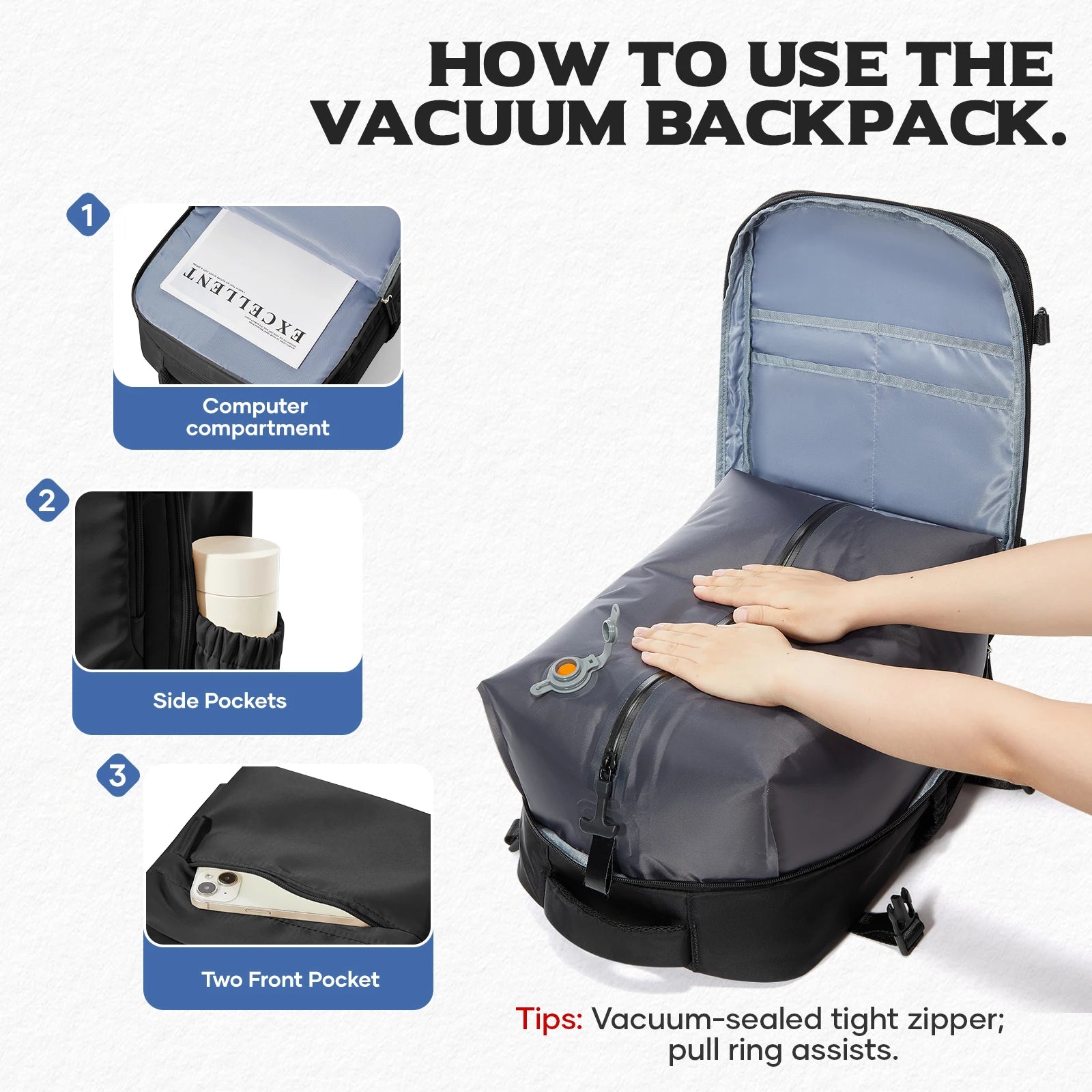 Vacuum Compression Travel Backpack